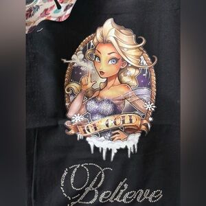 Ice cold black handmade tote bag